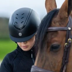 EQX Kylo Riding Hat - Black Matte/Black Gloss -Equestrian Supplies 17733c