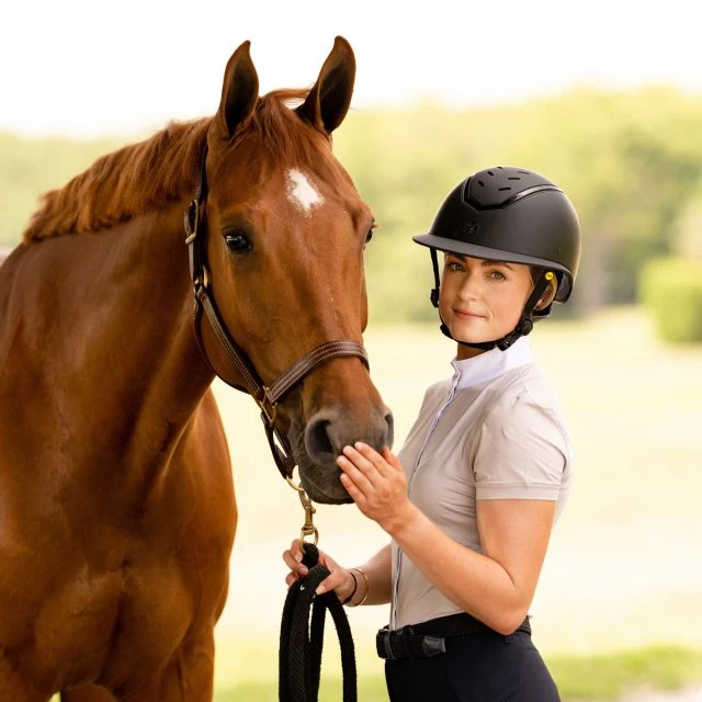 EQX Kylo Wide Peak Riding Hat - Black Matte/Black Gloss 5 EQX Kylo Wide Peak Riding Hat - Black Matte/Black Gloss - Image 5