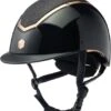 EQX Kylo Sparkly Riding Hat - Black Glossy/Rose Gold